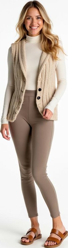image of cropped sweater vest, thermal turtleneck bodysuit