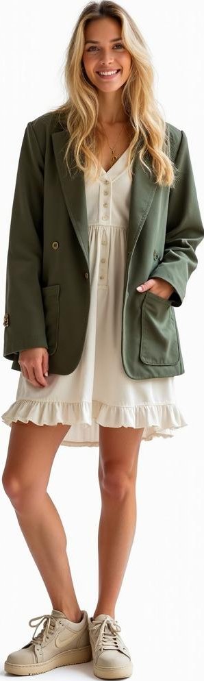 image of recycled polyester blazer, Fair Trade dress