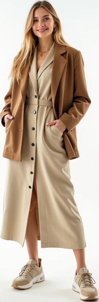 image of recycled polyester blazer, hemp dres