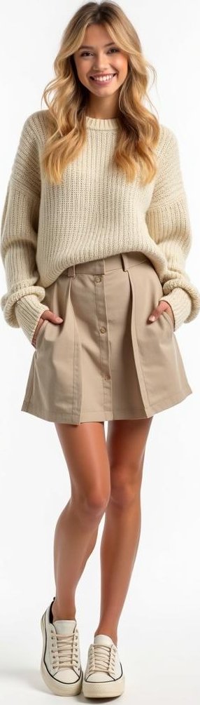 image of tencel skirt, alpaca sweater