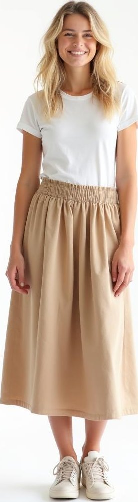 image of tencel skirt, organic cotton tshirt